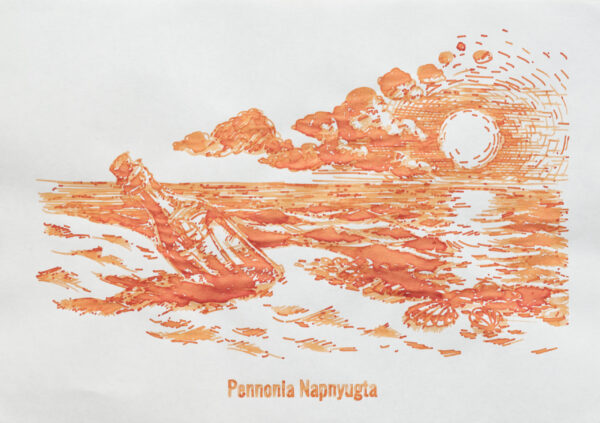Pennonia Napnyugta - fluorescent (60 ml bottled ink, orange) - Image 2